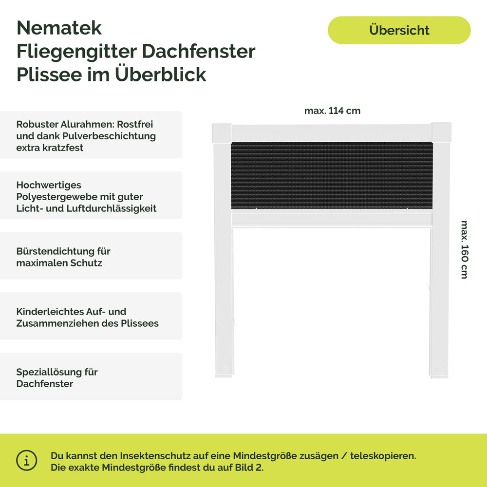 Fliegengitter Dachfenster Plissee Uno
